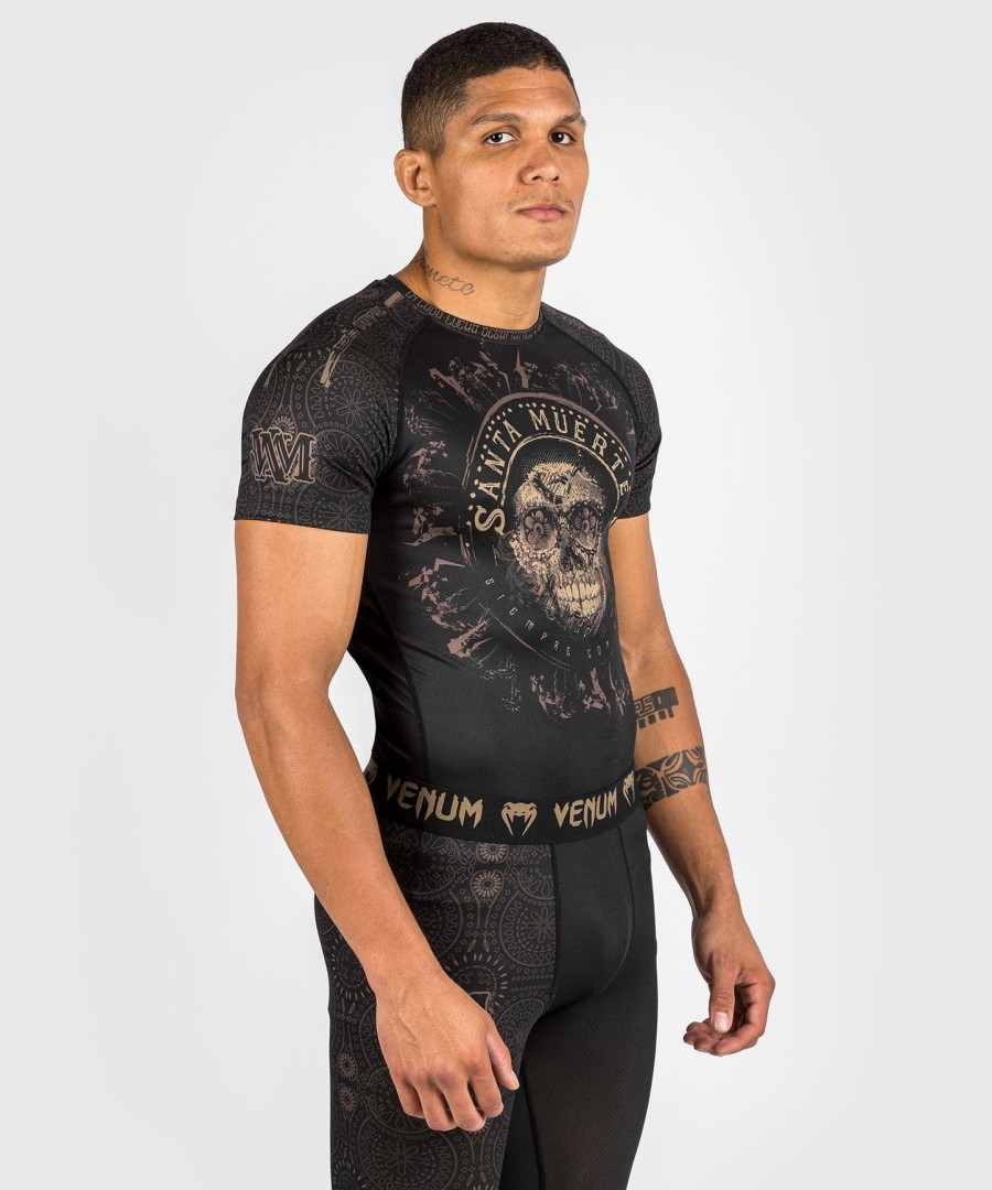 venum santa muerte dark side - rashguard kurzarm - schwarzbraun