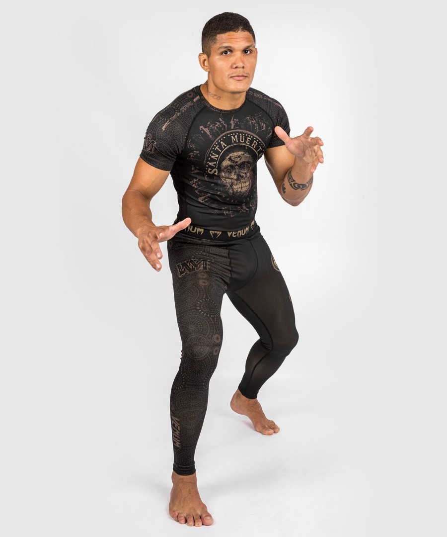 venum santa muerte dark side - rashguard kurzarm - schwarzbraun