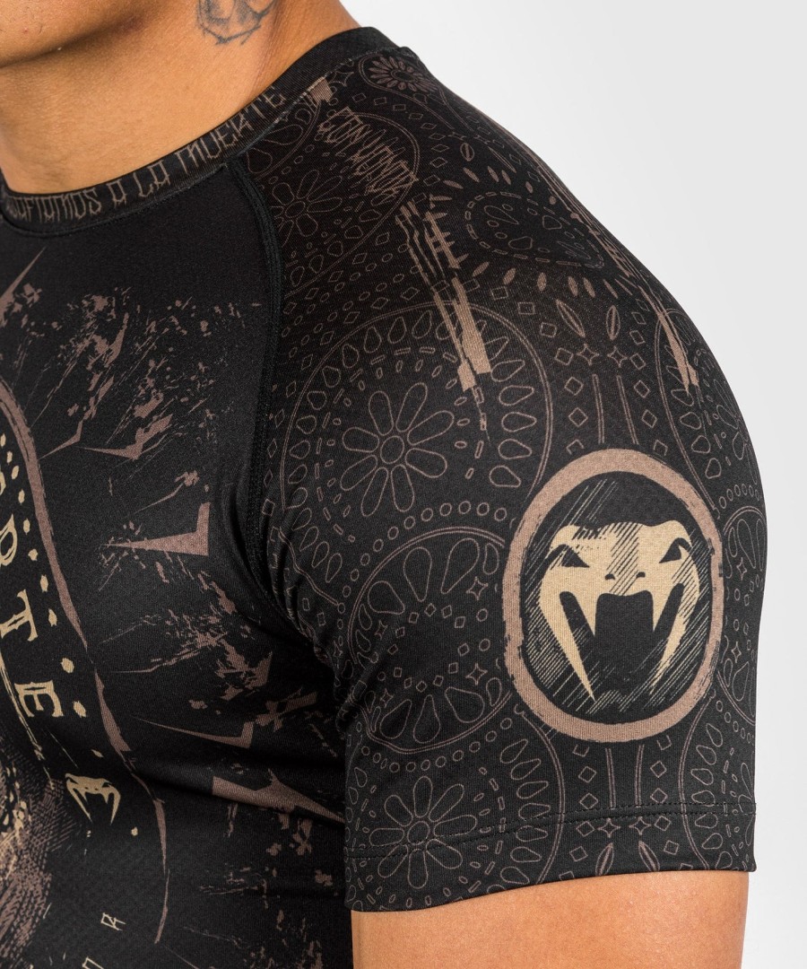 venum santa muerte dark side - rashguard kurzarm - schwarzbraun