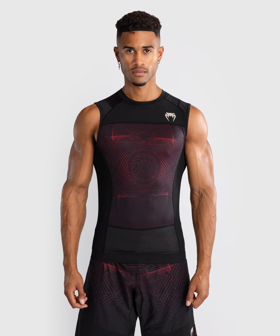 venum g-fit air herren Ärmelloses rashguard - tiefschwarzfeuerrot
