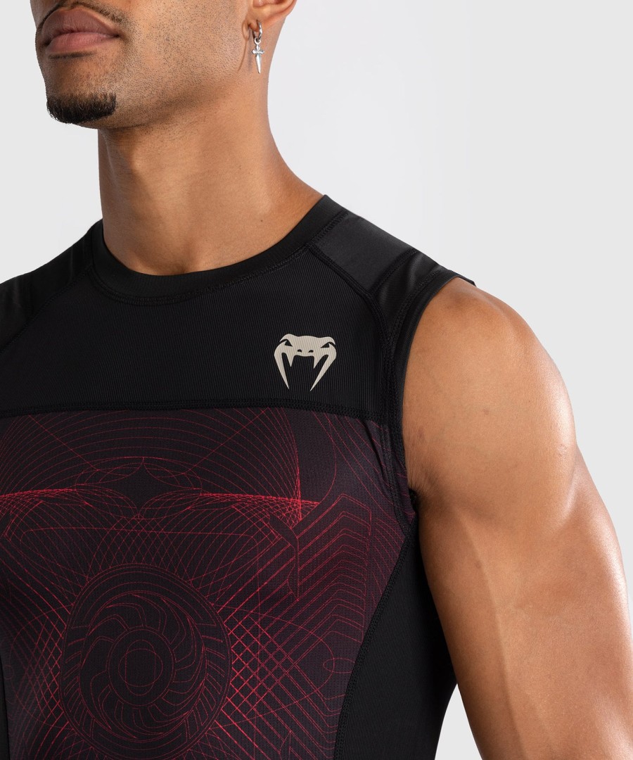venum g-fit air herren Ärmelloses rashguard - tiefschwarzfeuerrot