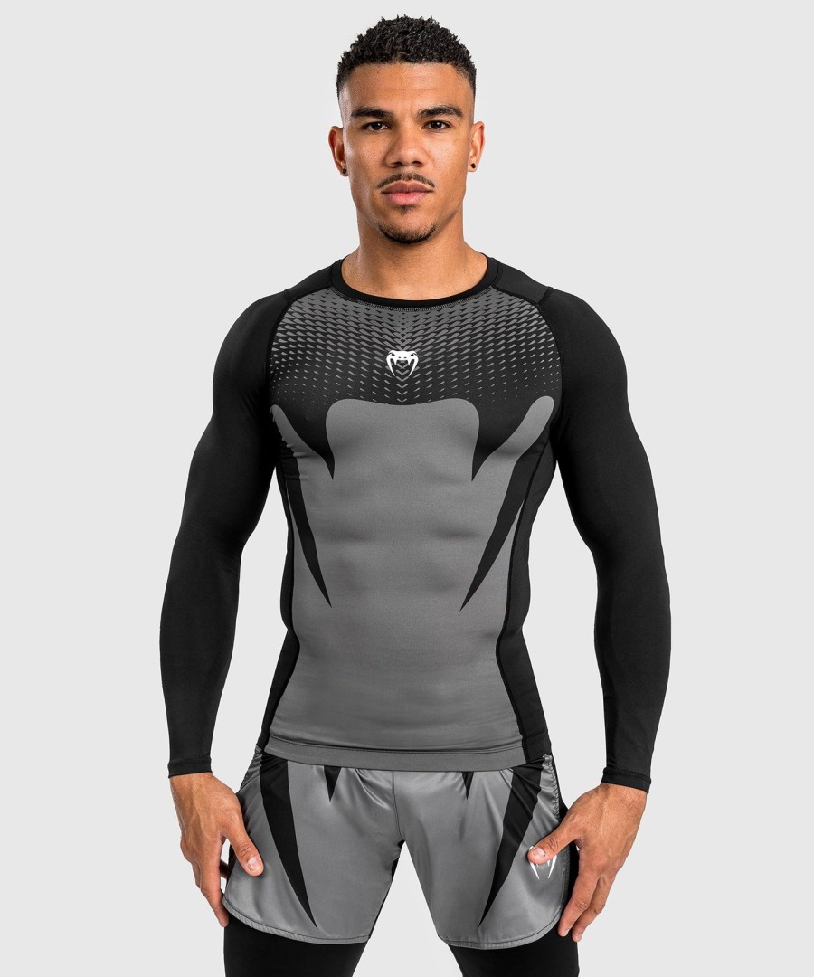 venum attack herren langarm-rashguard - schwarzgrau