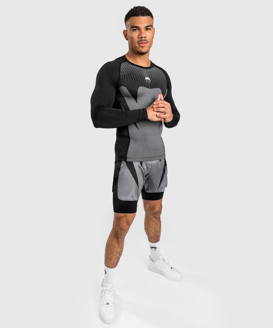 venum attack herren langarm-rashguard - schwarzgrau