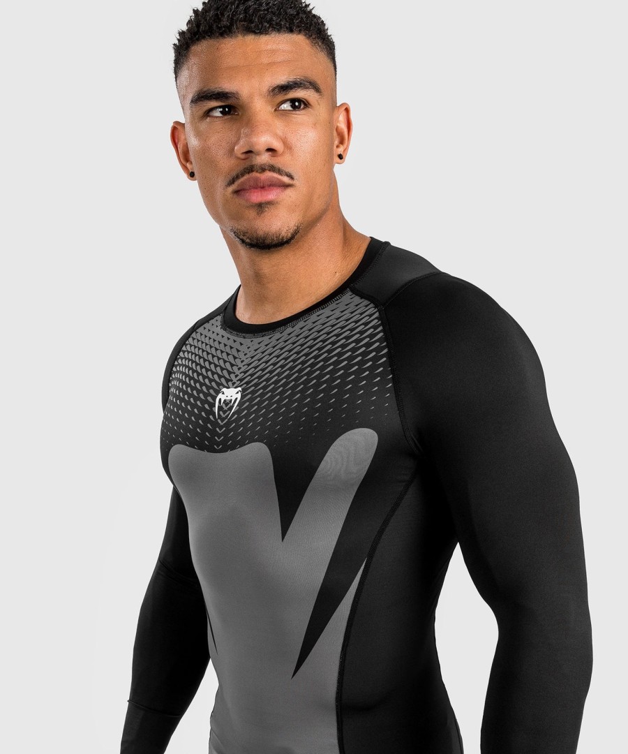 venum attack herren langarm-rashguard - schwarzgrau