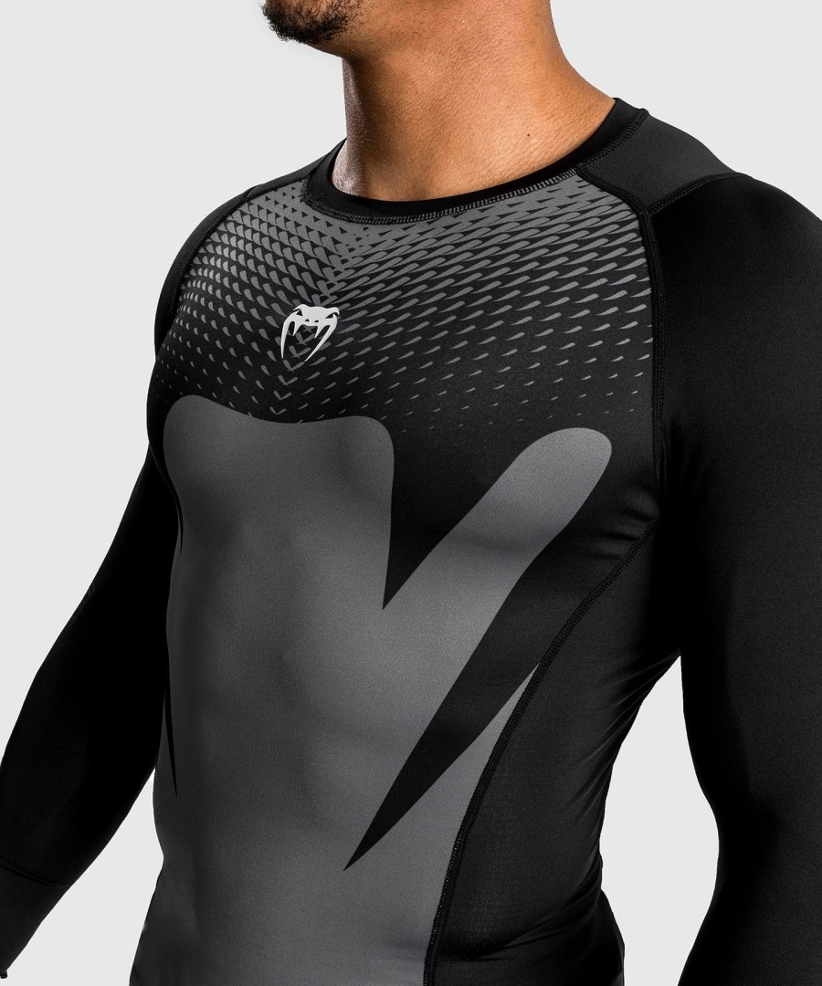 venum attack herren langarm-rashguard - schwarzgrau