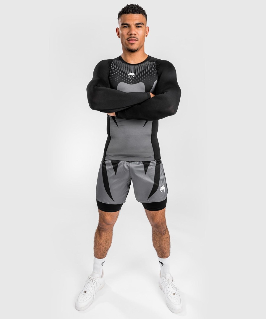 venum attack herren langarm-rashguard - schwarzgrau