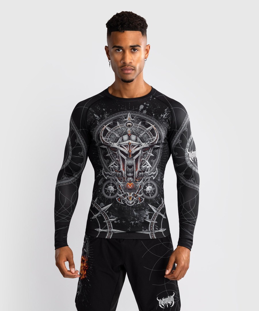 venum gladiator 5.0 herren langarm-rashguard - schwarzsilber