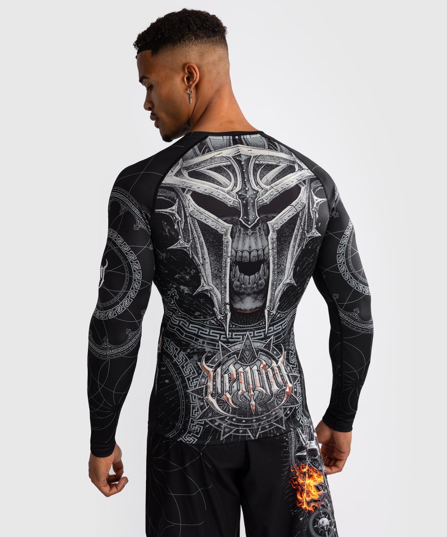 venum gladiator 5.0 herren langarm-rashguard - schwarzsilber