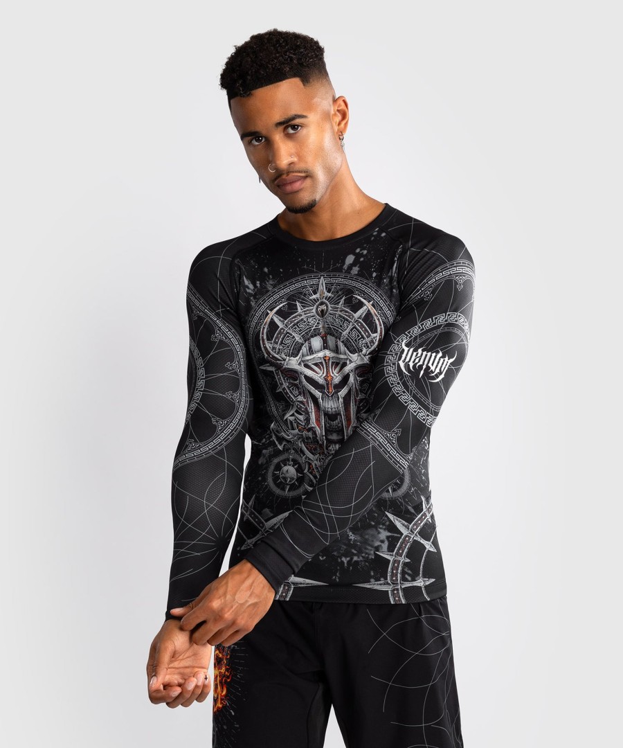 venum gladiator 5.0 herren langarm-rashguard - schwarzsilber
