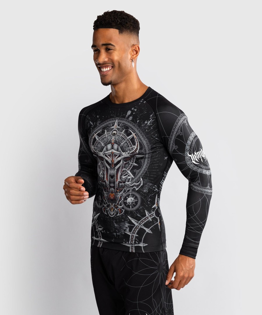 venum gladiator 5.0 herren langarm-rashguard - schwarzsilber