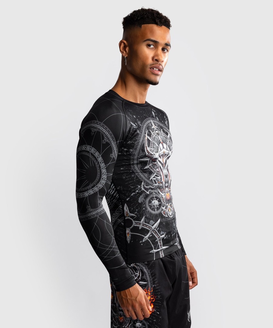 venum gladiator 5.0 herren langarm-rashguard - schwarzsilber