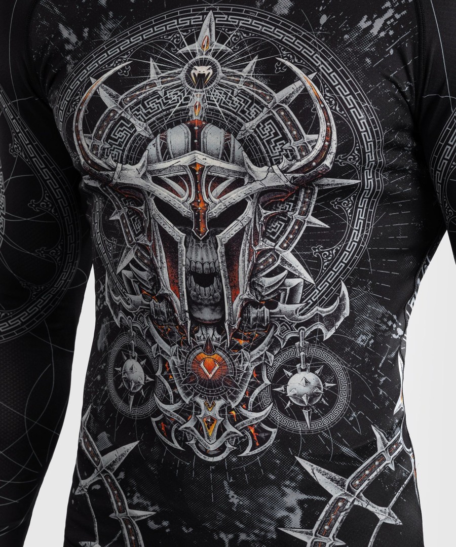 venum gladiator 5.0 herren langarm-rashguard - schwarzsilber
