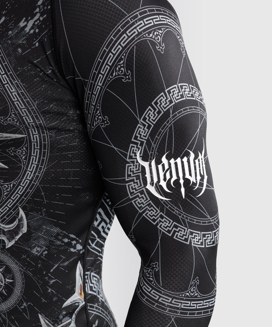 venum gladiator 5.0 herren langarm-rashguard - schwarzsilber