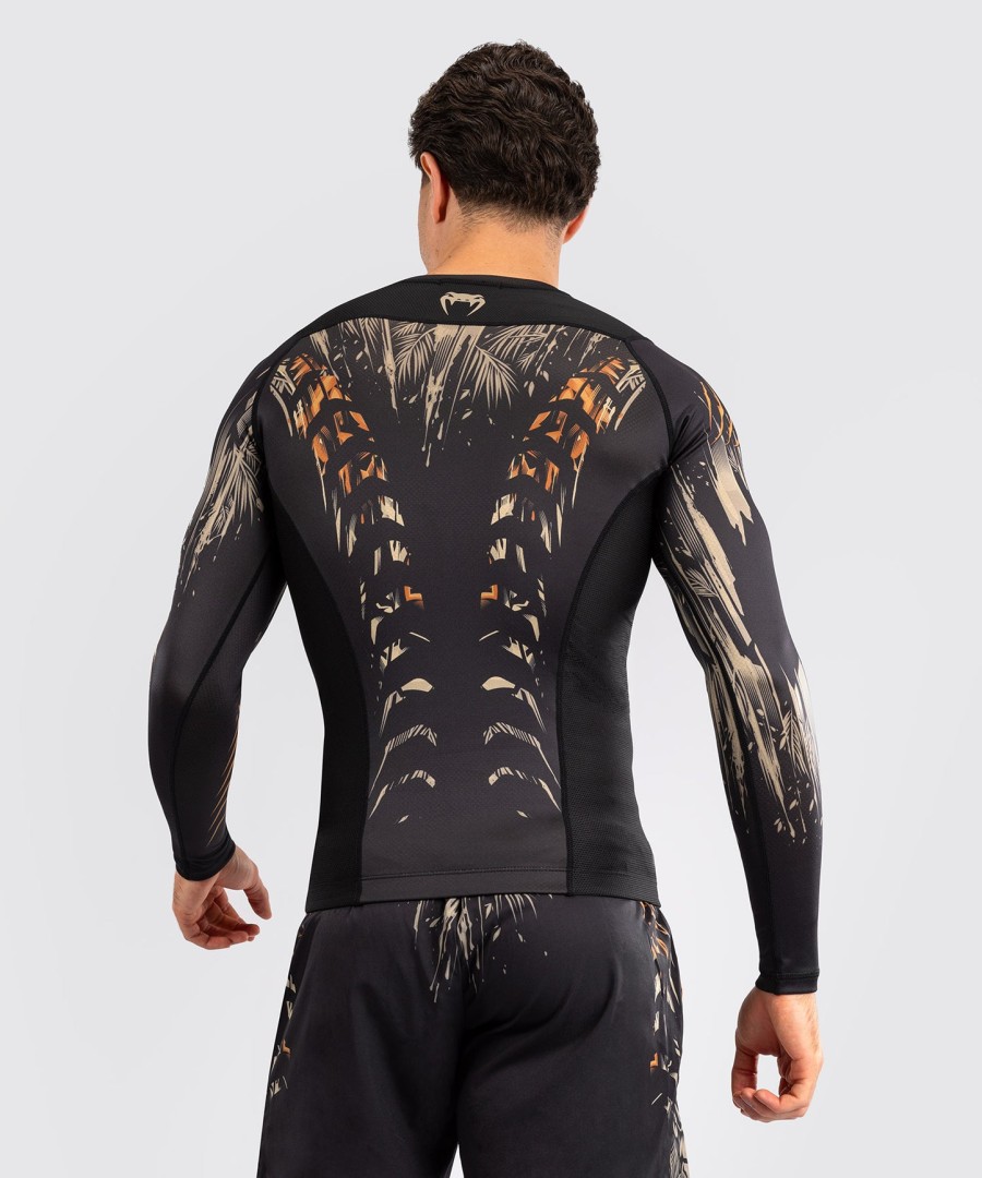 venum tiger herren langarm-rashguard – schwarzneonorange