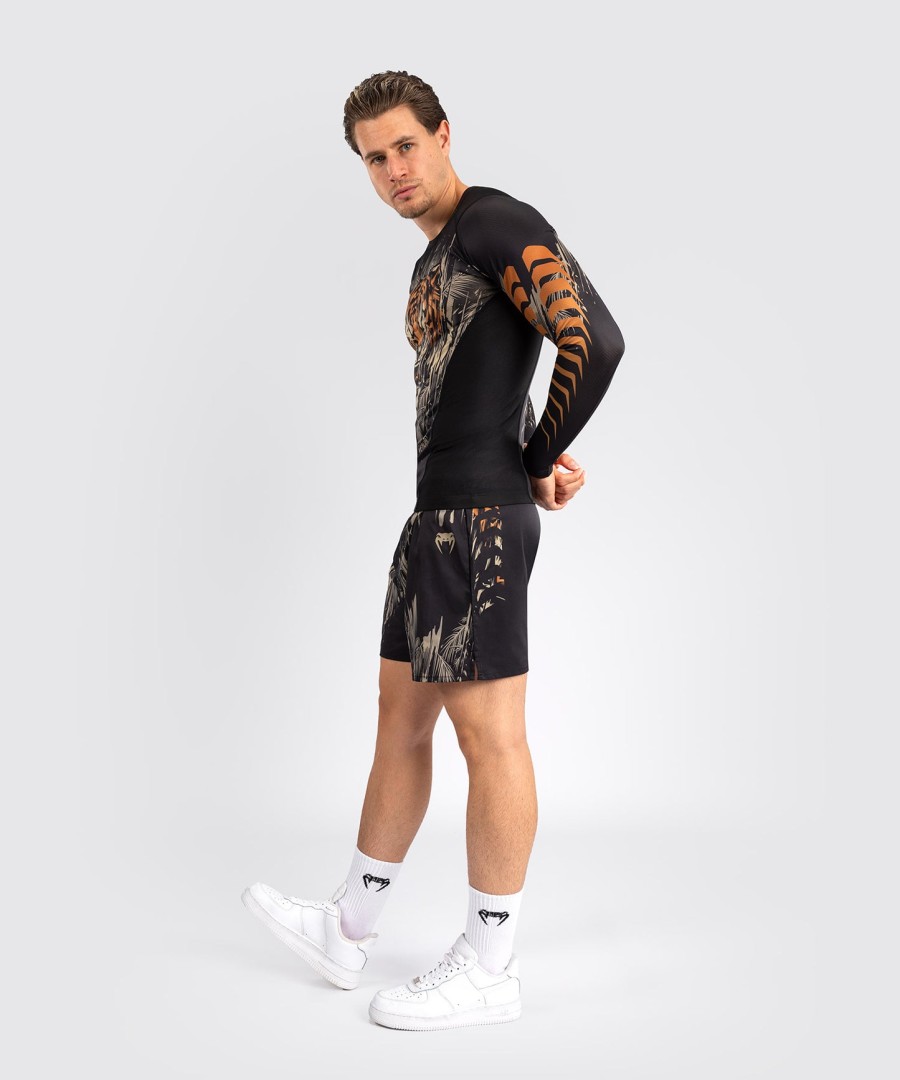venum tiger herren langarm-rashguard – schwarzneonorange