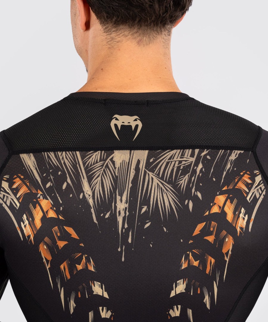 venum tiger herren langarm-rashguard – schwarzneonorange