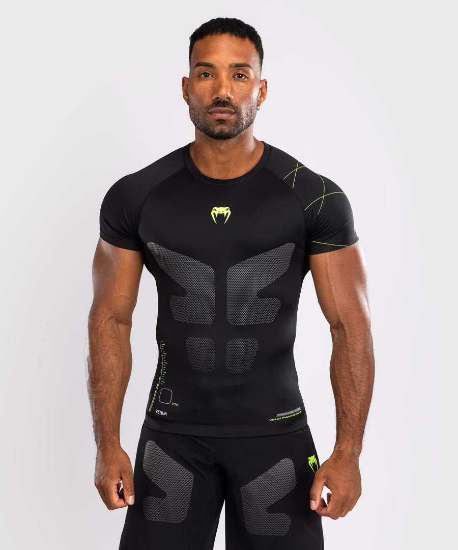venum training camp 4.0 kurzarm-rashguard – schwarzneongrün