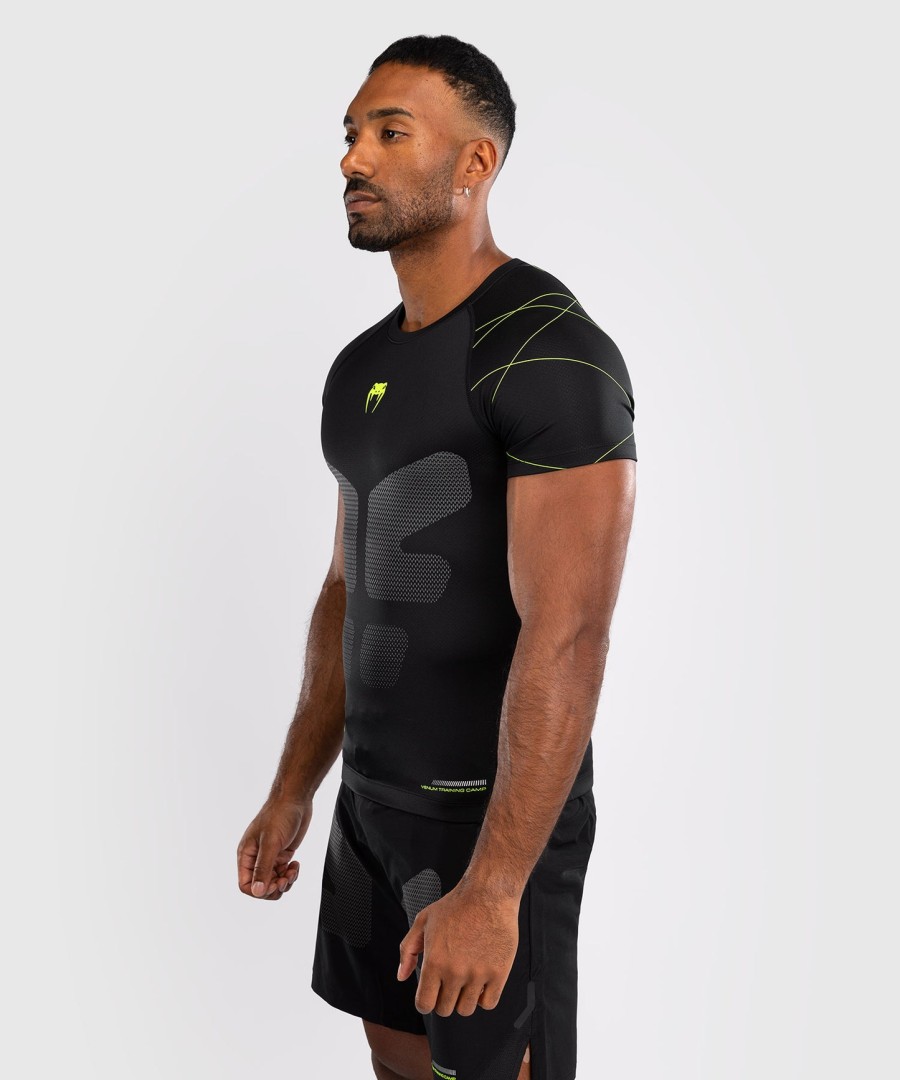 venum training camp 4.0 kurzarm-rashguard – schwarzneongrün