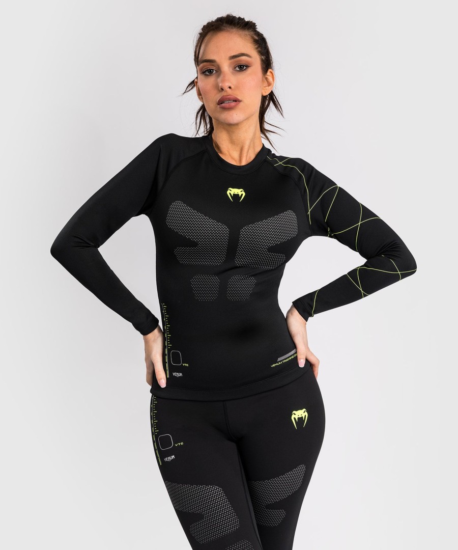 venum training camp 4.0 langarm-rashguard – schwarzneongrün