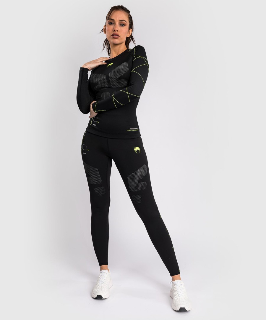 venum training camp 4.0 langarm-rashguard – schwarzneongrün