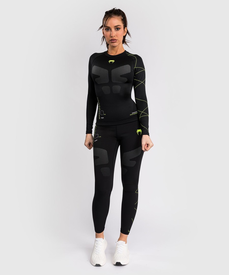 venum training camp 4.0 langarm-rashguard – schwarzneongrün