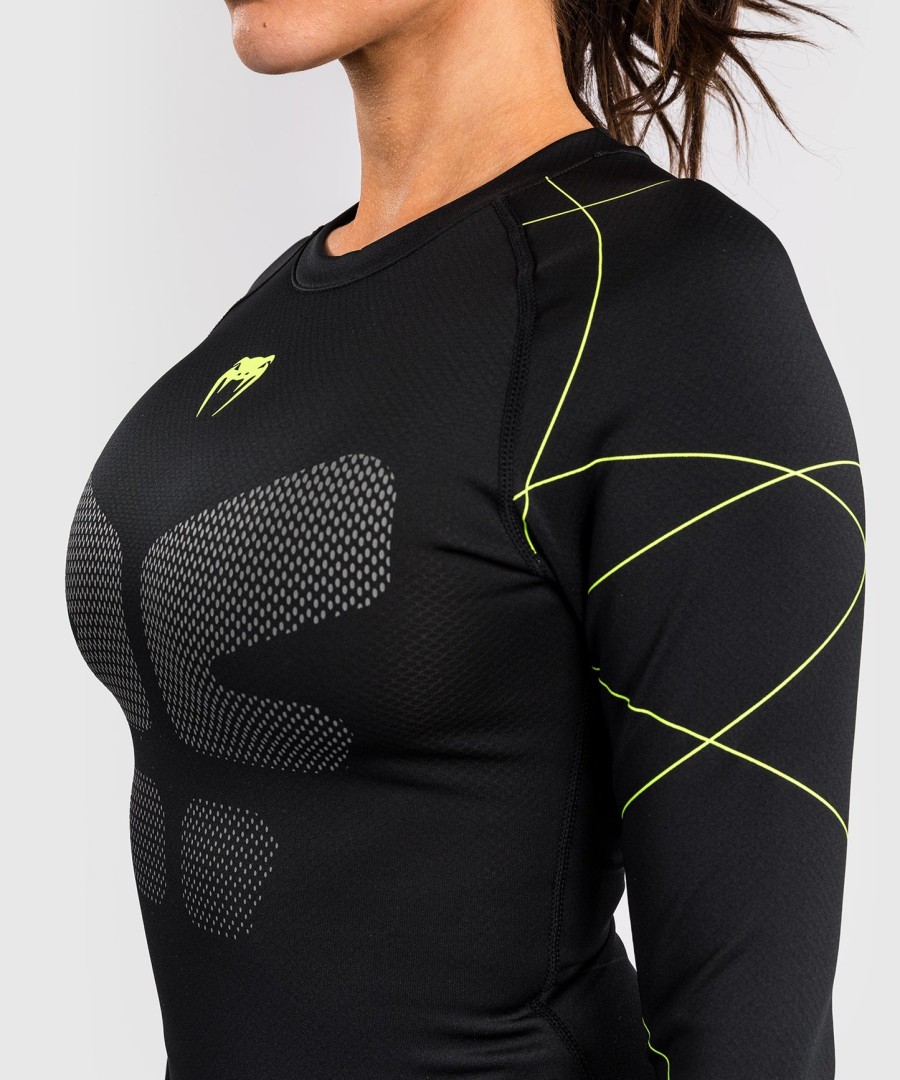 venum training camp 4.0 langarm-rashguard – schwarzneongrün