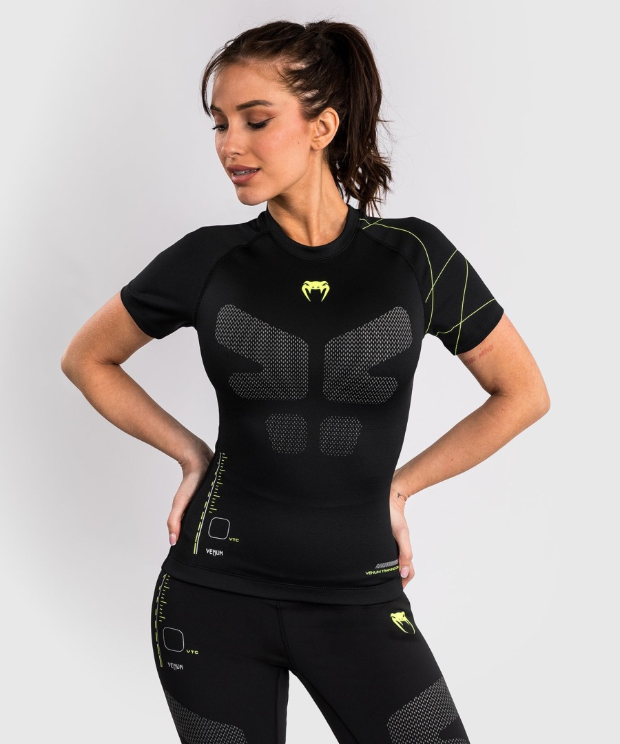 venum training camp 4.0 kurzarm-rashguard – schwarzneongrün