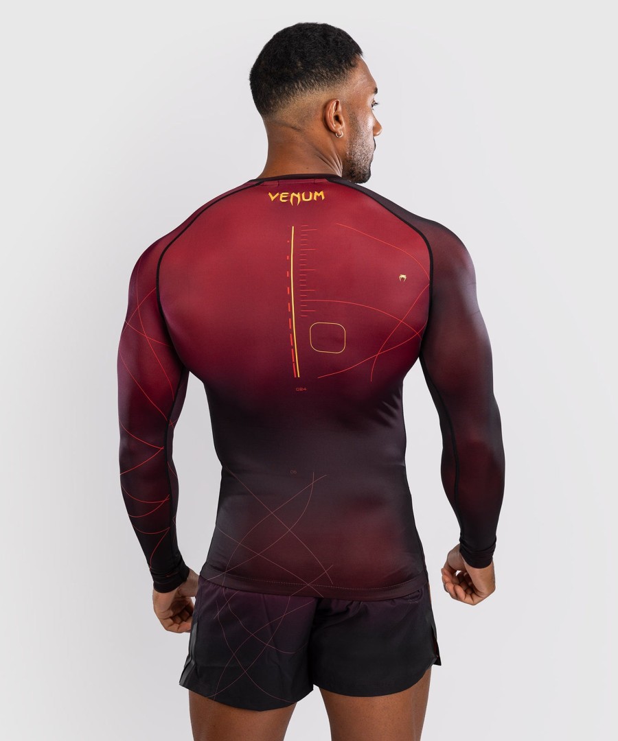 venum tactical xt herren langarm-rashguard – schwarzburgunderrotgold