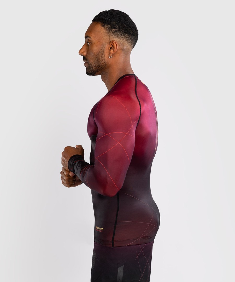 venum tactical xt herren langarm-rashguard – schwarzburgunderrotgold