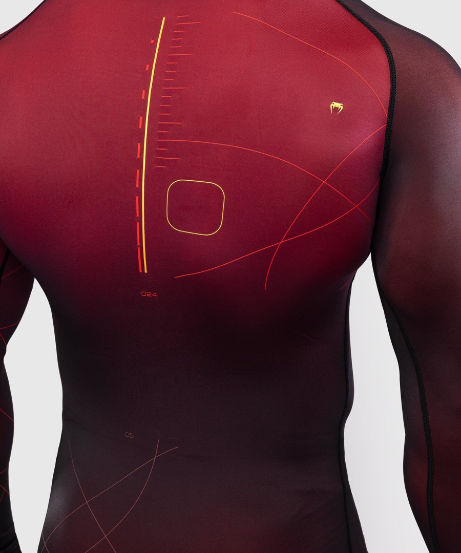 venum tactical xt herren langarm-rashguard – schwarzburgunderrotgold