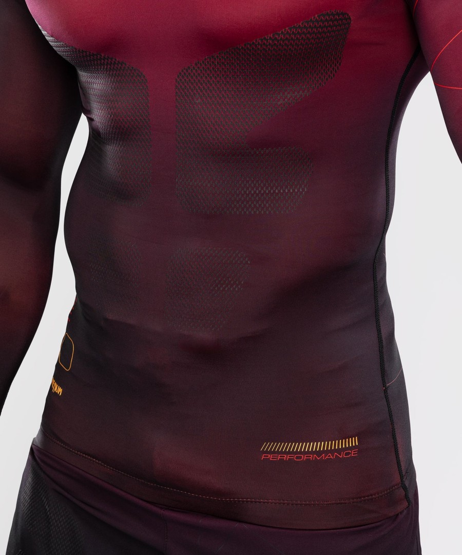 venum tactical xt herren langarm-rashguard – schwarzburgunderrotgold