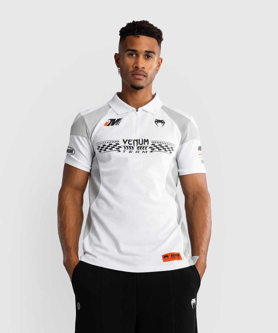 venum motorsport baumwollpolo – schneeweiß
