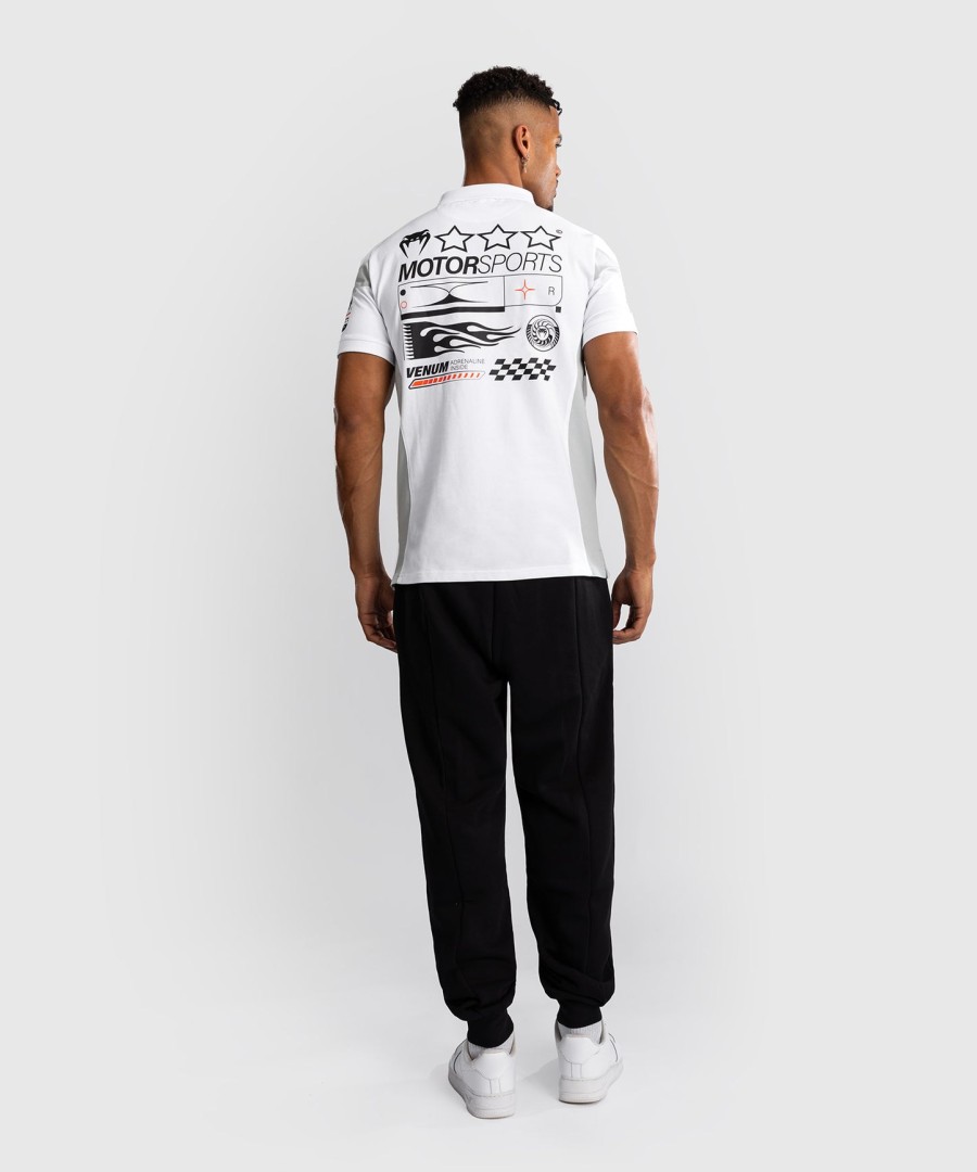 venum motorsport baumwollpolo – schneeweiß