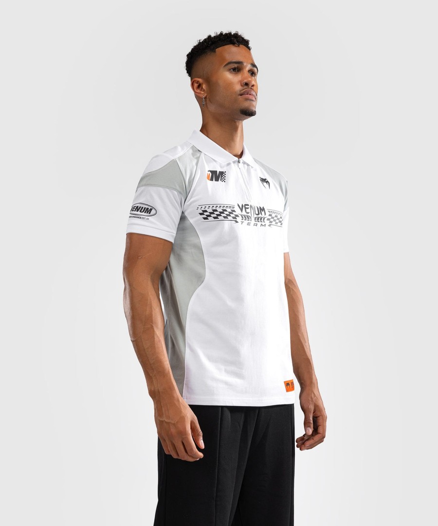 venum motorsport baumwollpolo – schneeweiß
