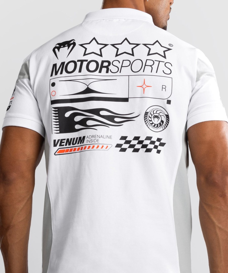 venum motorsport baumwollpolo – schneeweiß