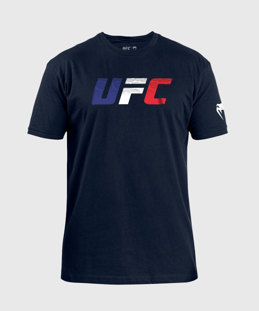ufc unrivaled by venum herren-t-shirt in marineblau mit französischer flagge