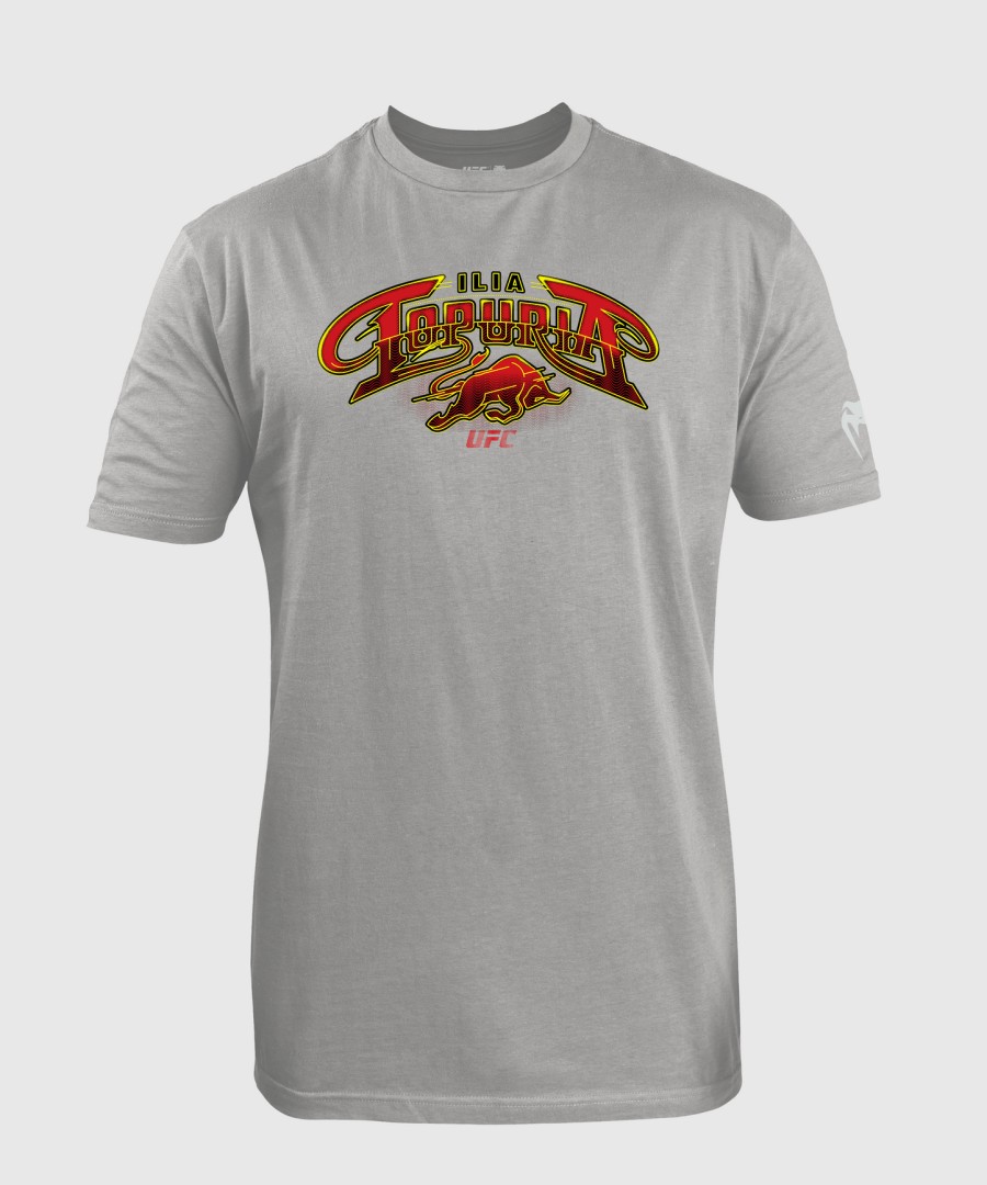 herren ufc unrivaled by venum heather grey ilia topuria t-shirt