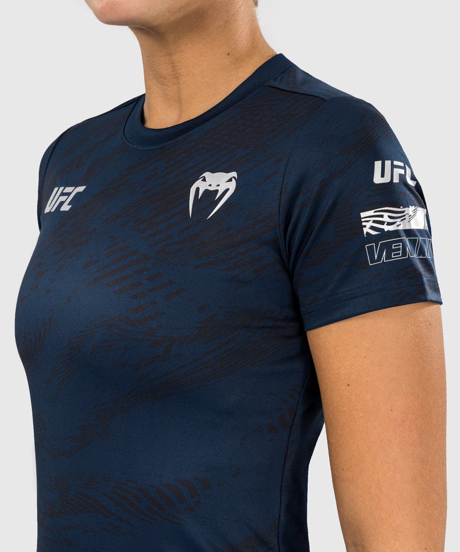 ufc fusion by venum fight week damen dry-tech t-shirt – ozeanblau
