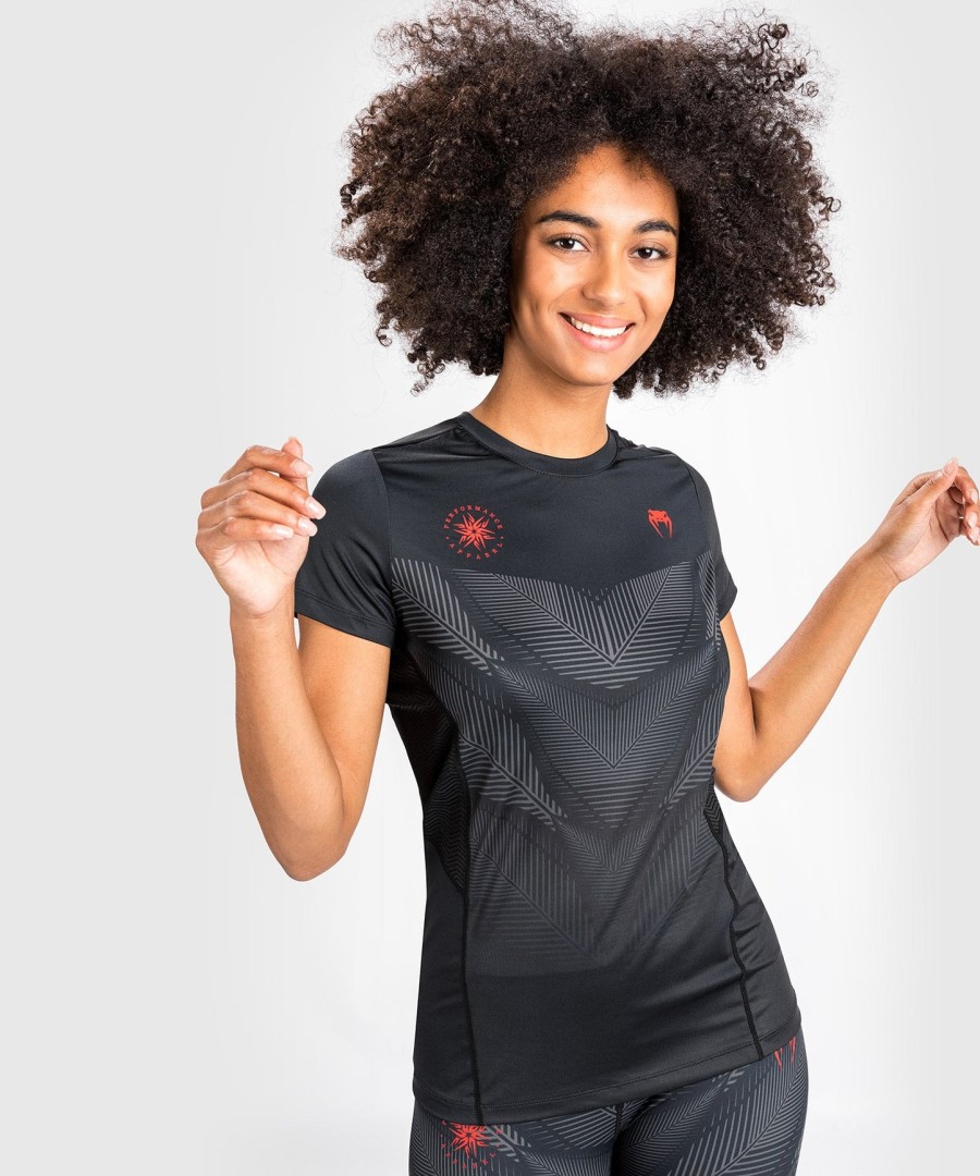 venum phantom dry tech t-shirt – für damen – schwarzrot