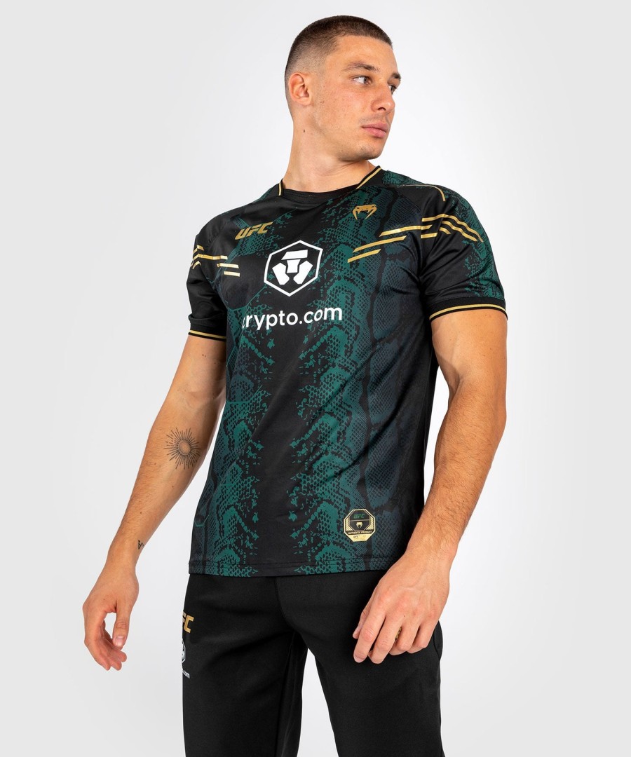 ufc adrenaline by venum authentic fight night herren-trikot – smaragd-edition – grünschwarzgold