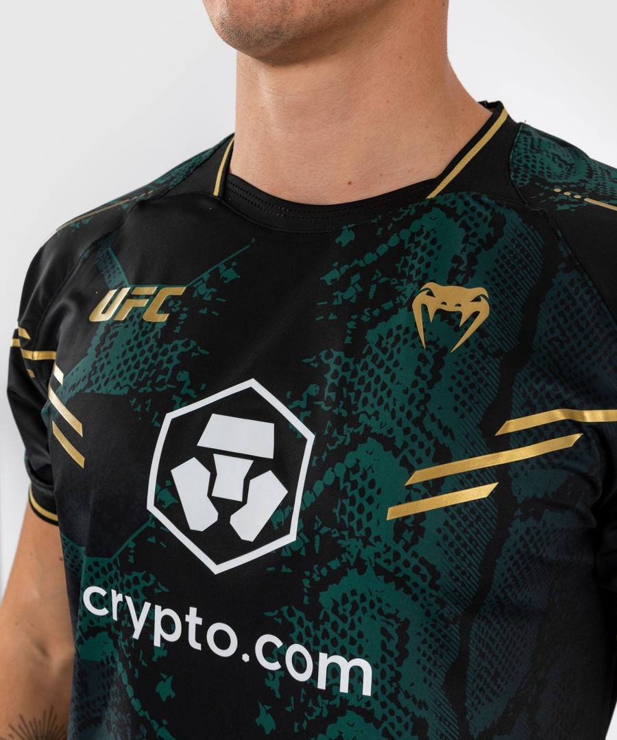 ufc adrenaline by venum authentic fight night herren-trikot – smaragd-edition – grünschwarzgold
