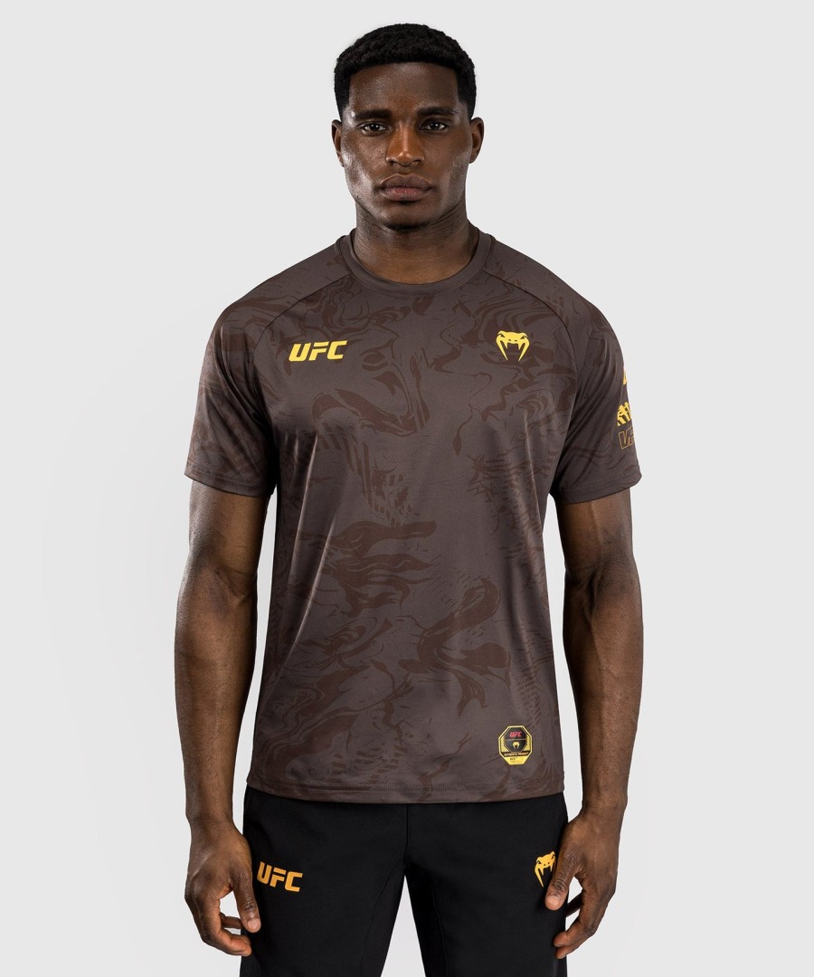 ufc fusion by venum fight week herren dry-tech t-shirt – erdbraun