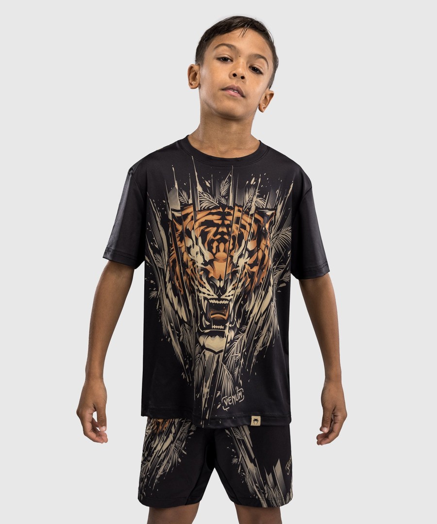 venum tiger kinder dry tech t-shirt - schwarzneonorange