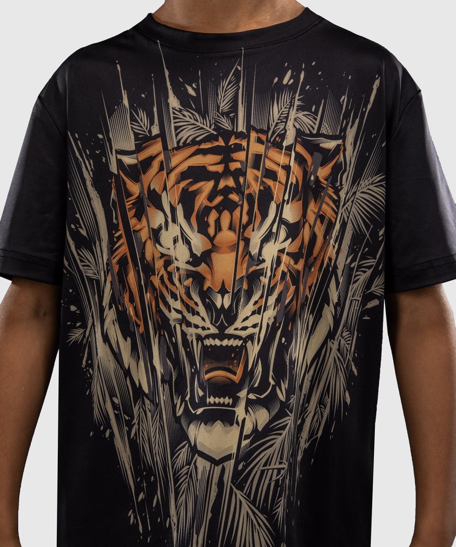 venum tiger kinder dry tech t-shirt - schwarzneonorange