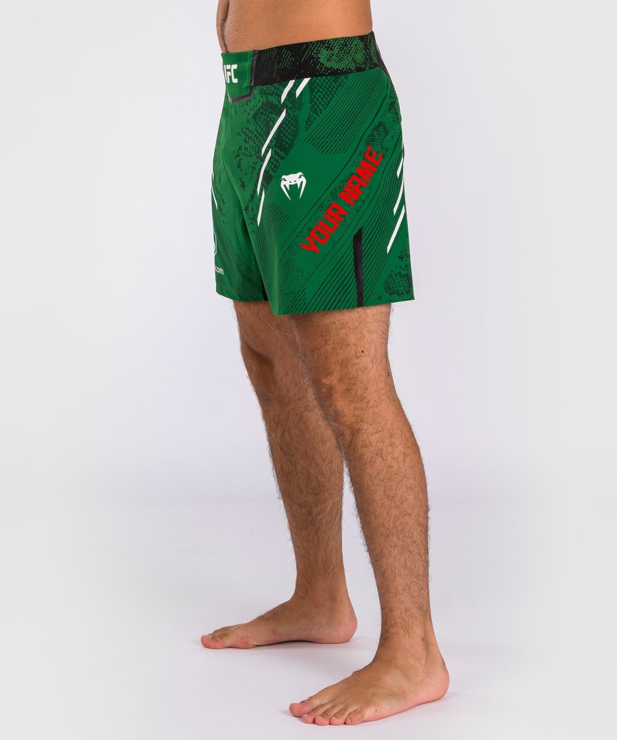 ufc adrenaline by venum personalisierte authentic fight night herren-kampfshorts – kurze passform – grün