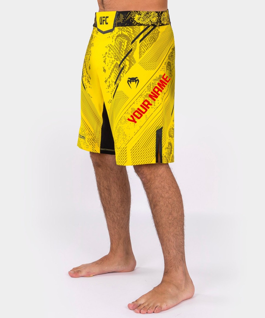 ufc adrenaline by venum personalisierte authentic fight night herren-kampfshorts – lange passform – gelb