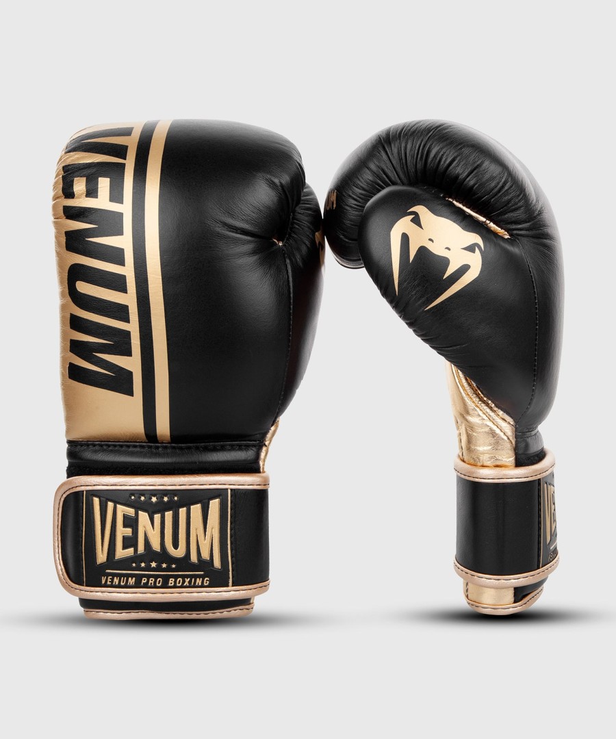venum shield pro boxhandschuhe mit klettverschluss – schwarzgold