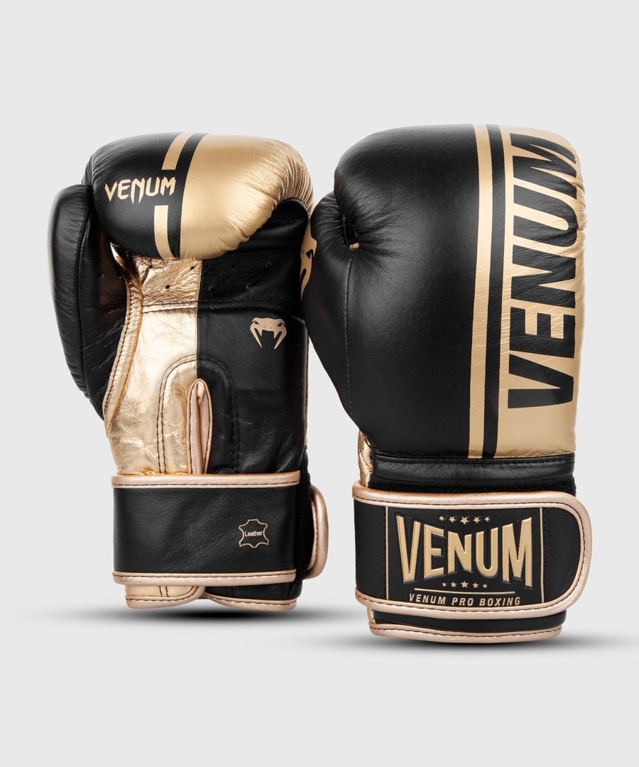 venum shield pro boxhandschuhe mit klettverschluss – schwarzgold