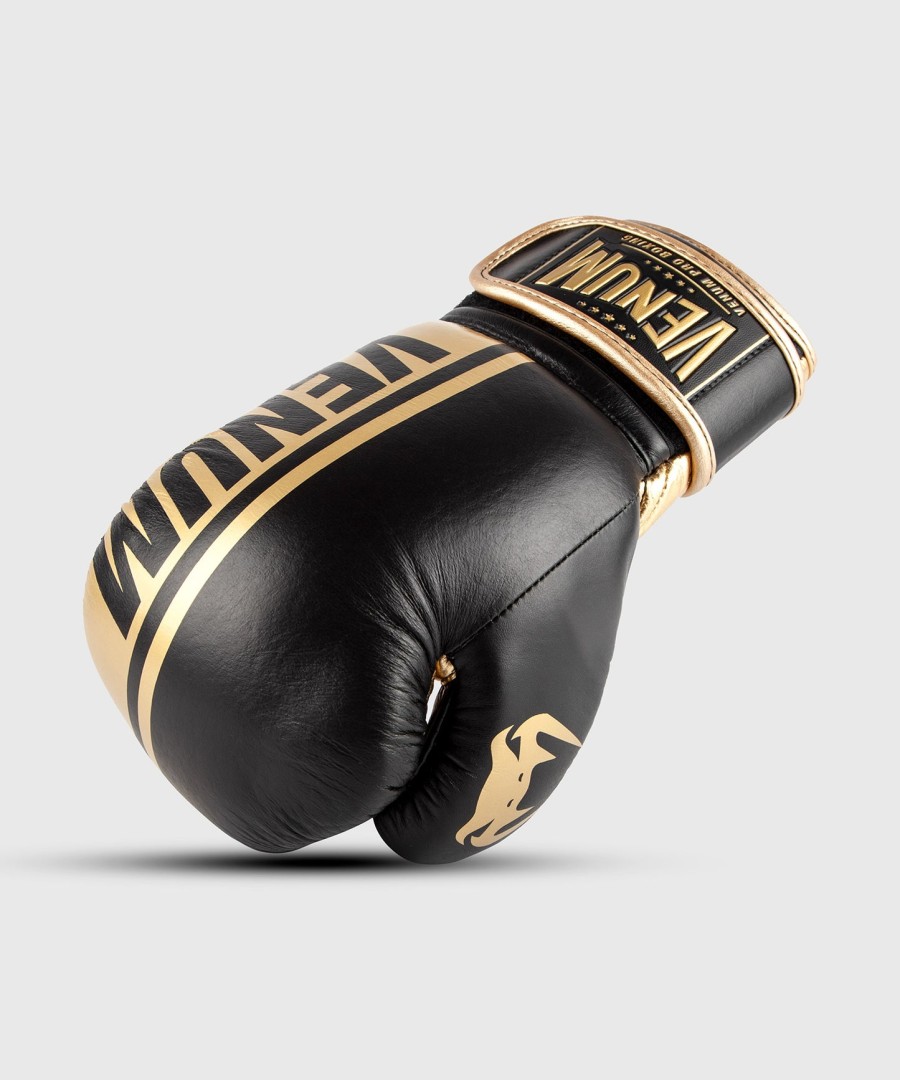 venum shield pro boxhandschuhe mit klettverschluss – schwarzgold