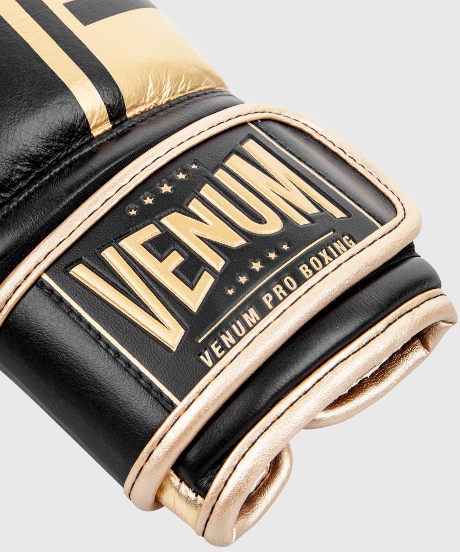 venum shield pro boxhandschuhe mit klettverschluss – schwarzgold